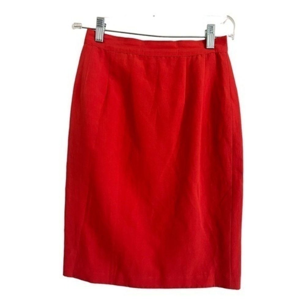Variazioni Vintage 80s Red Linen Blend Skirt Size 2